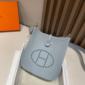 Replica Hermes Evelyne II TPM Linen BLue - high-accuracy replica luxury purse