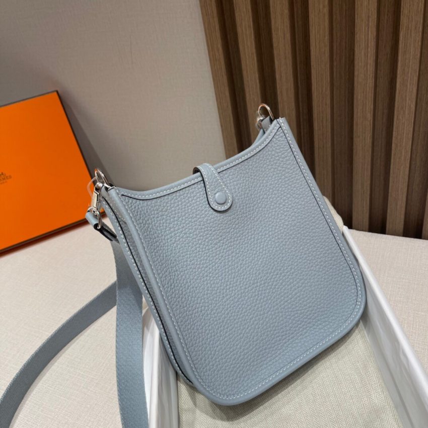 Replica Hermes Evelyne II TPM Linen BLue - premium 1:1 fake handbag model