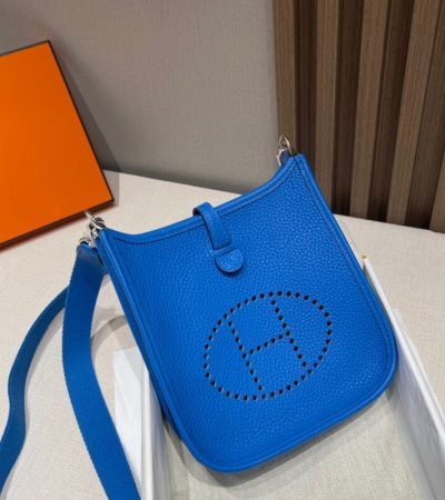 Replica Hermes Evelyne II TPM Deep Blue - ultra-realistic fake designer tote