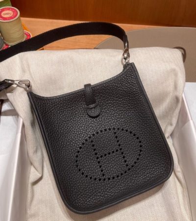 Replica Hermes Evelyne II TPM Black Strap - best-selling designer handbag dupe