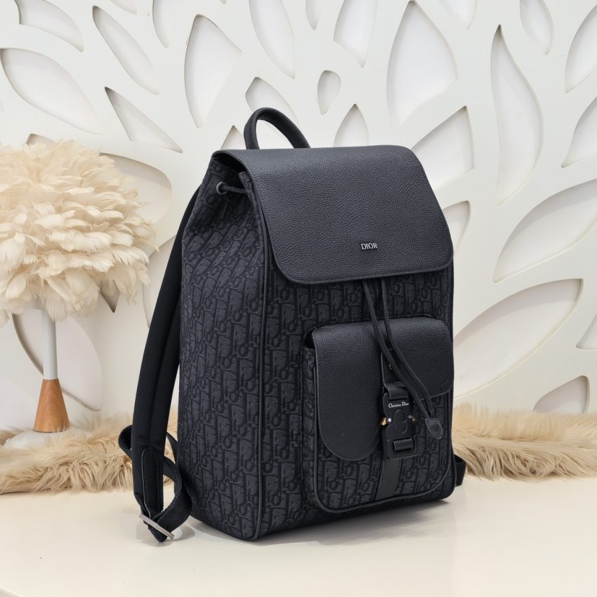 Replica Dior Saddle Backpack with Flap Black 3 Replica Dior Saddle Backpack with Flap Black - high-quality designer bag clone