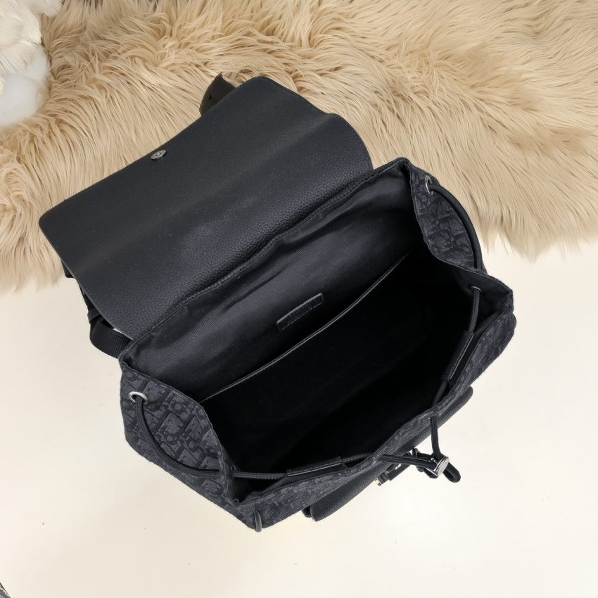 Replica Dior Saddle Backpack with Flap Black 9 Replica Dior Saddle Backpack with Flap Black - authentic-look luxury purse replica