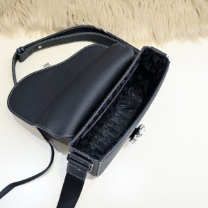 Replica Dior Saddle Messenger Bag Black 4 Replica Dior Saddle Messenger Bag Black - 1:1 designer replica handbag