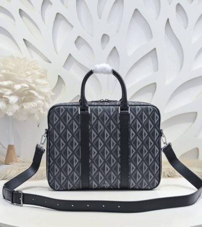 Replica Dior Zipped Briefcase Grey - premium 1:1 fake handbag model