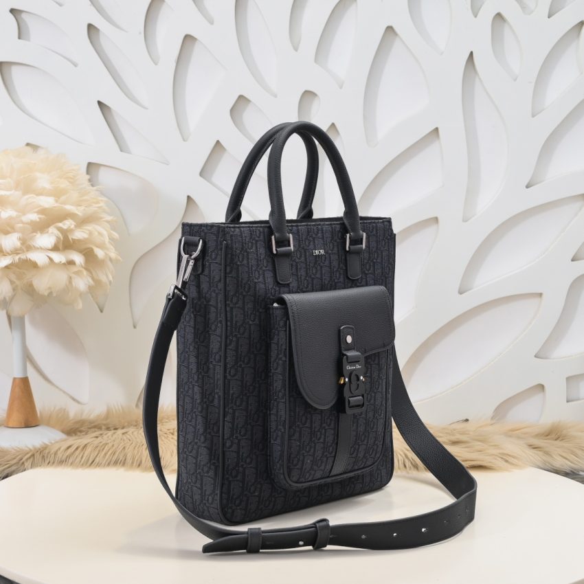 Replica Dior Saddle Shopping Tote Oblique Black 5 Replica Dior Saddle Shopping Tote Oblique Black - high-accuracy replica luxury purse