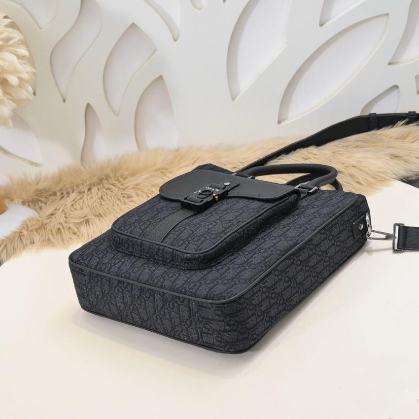 Replica Dior Saddle Shopping Tote Oblique Black 7 Replica Dior Saddle Shopping Tote Oblique Black - premium 1:1 fake handbag model