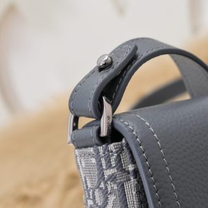 Replica Dior Saddle Messenger Bag Oblique Grey 3 Replica Dior Saddle Messenger Bag Oblique Grey - authentic-look luxury purse replica