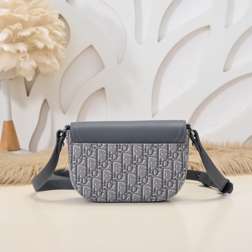 Replica Dior Saddle Messenger Bag Oblique Grey 8 Replica Dior Saddle Messenger Bag Oblique Grey - premium-grade designer purse dupe