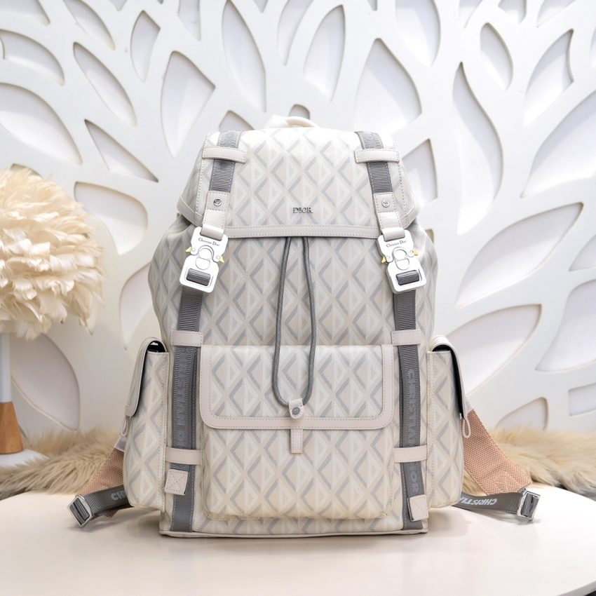 Replica DIOR Hit The Road Backpack White Diamond 1 Replica DIOR Hit The Road Backpack White Diamond - 1:1 designer replica handbag