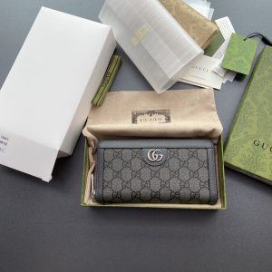 Replica Gucci Ophidia Zipper Wallet Grey 1 Replica Gucci Ophidia Zipper Wallet Grey - elite superclone designer purse