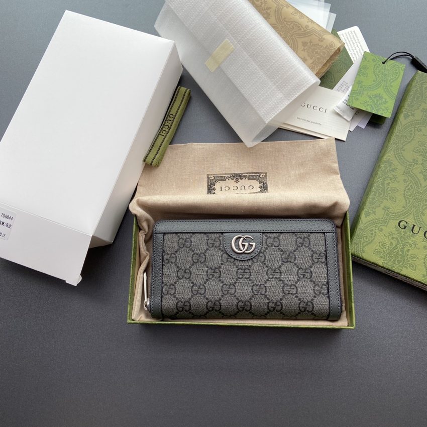 Replica Gucci Ophidia Zipper Wallet Grey 1 Replica Gucci Ophidia Zipper Wallet Grey - elite superclone designer purse