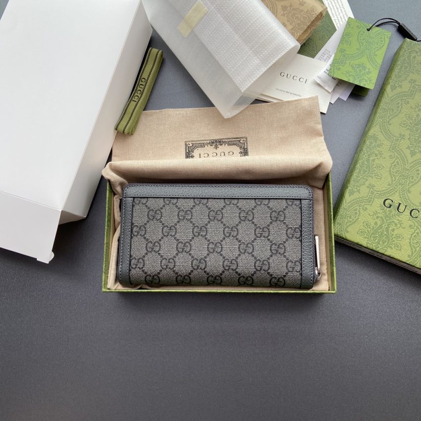 Replica Gucci Ophidia Zipper Wallet Grey 3 Replica Gucci Ophidia Zipper Wallet Grey - realistic designer-inspired fake bag