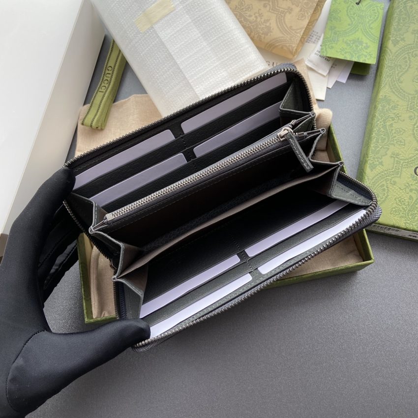 Replica Gucci Ophidia Zipper Wallet Grey 4 Replica Gucci Ophidia Zipper Wallet Grey - 1:1 designer replica handbag