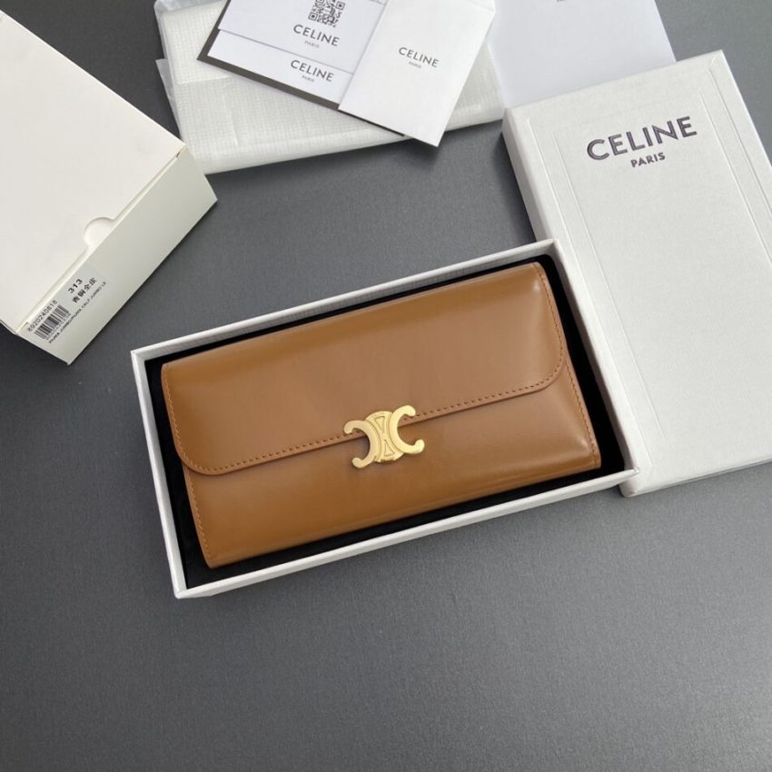 Replica Celine Triumphe Long Wallet Brown 3 Replica Celine Triumphe Long Wallet Brown - authentic-look luxury purse replica