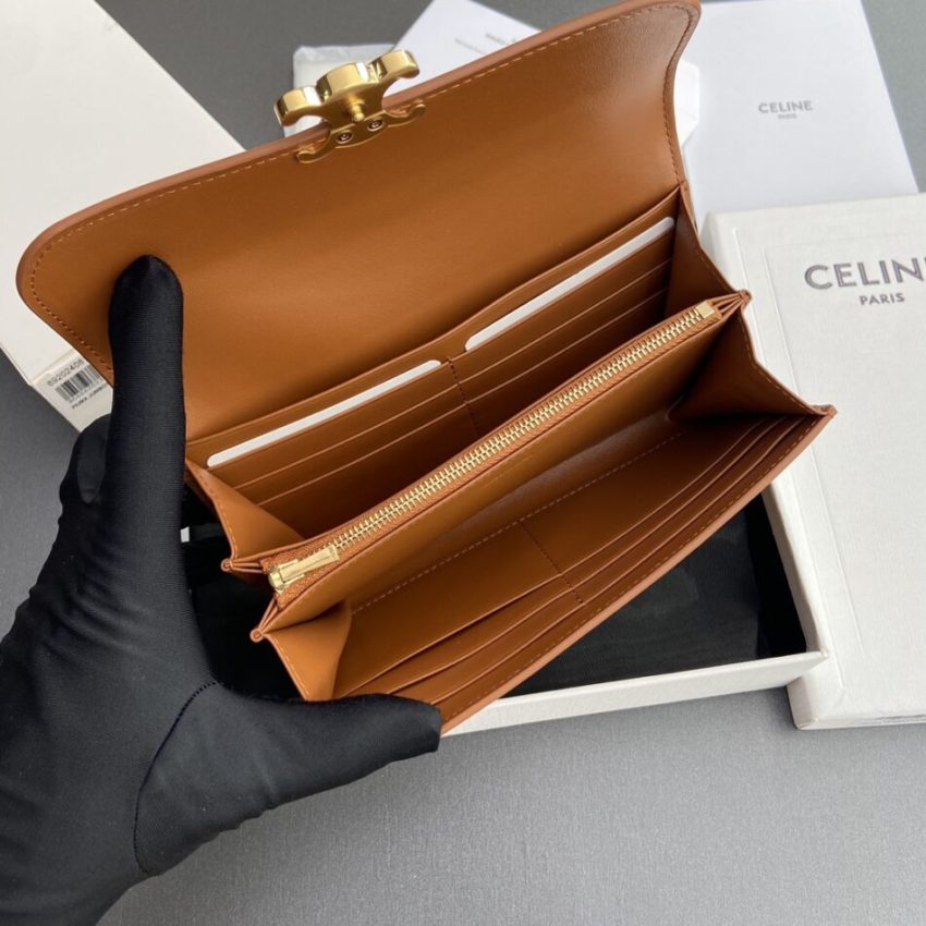 Replica Celine Triumphe Long Wallet Brown 2 Replica Celine Triumphe Long Wallet Brown - premium-grade designer purse dupe