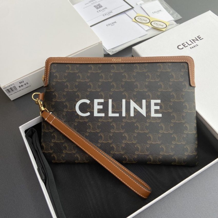 Replica Celine Triumphe Clutch Brown 1 Replica Celine Triumphe Clutch Brown - high-end fake designer purse