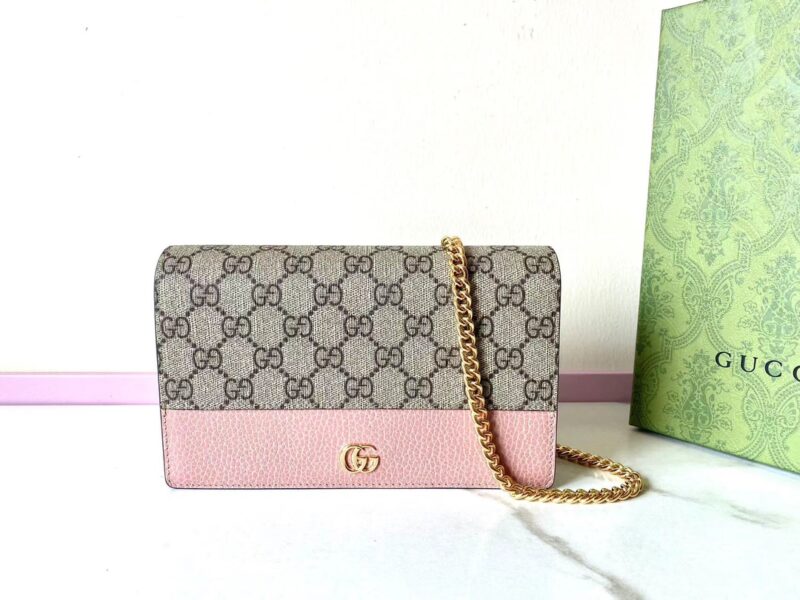 Replica Gucci GG Marmont Chain Bag Pink - 1:1 designer replica handbag