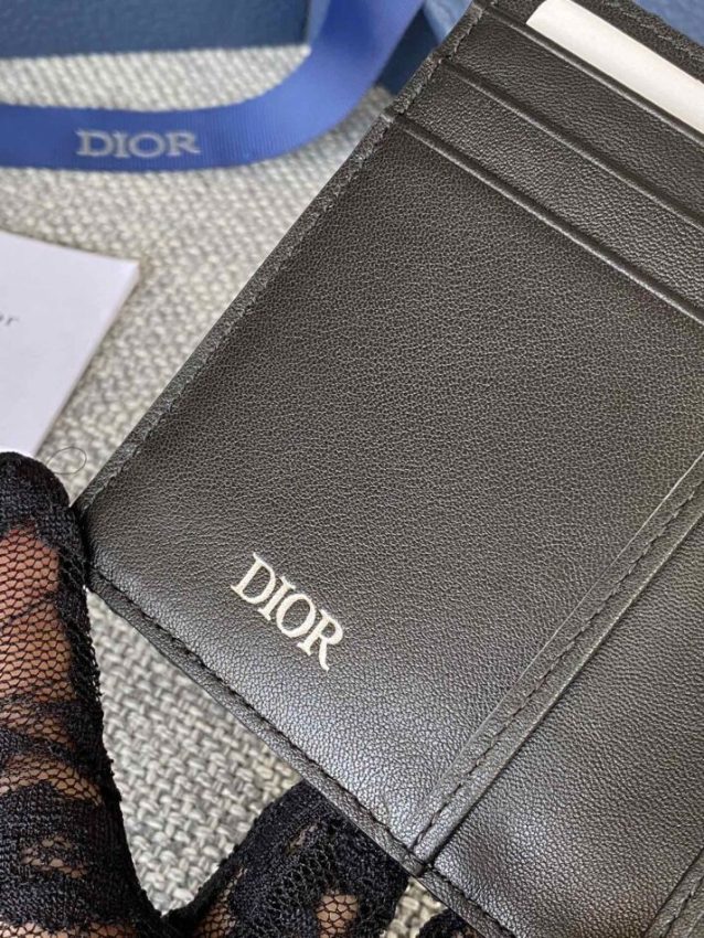 Replica Dior Bi Fold Card Holder Black 7 Replica Dior Bi Fold Card Holder Black - premium 1:1 fake handbag model