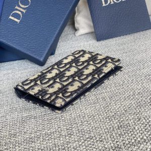 Replica Dior Bi Fold Card Holder Oblique White - realistic designer-inspired fake bag