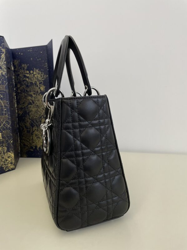 Replica Lady Dior Large Black Silver 5 Replica Lady Dior Large Black Silver - realistic designer-inspired fake bag