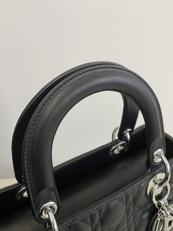 Replica Lady Dior Large Black Silver 3 Replica Lady Dior Large Black Silver - premium 1:1 fake handbag model