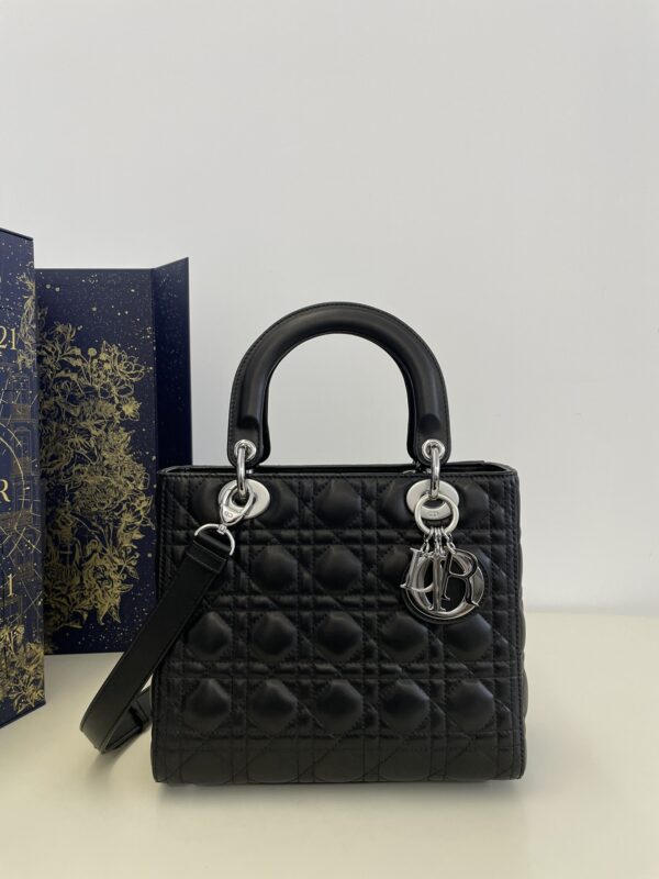Replica Lady Dior Large Black Silver 1 Replica Lady Dior Large Black Silver - near-authentic luxury replica handbag