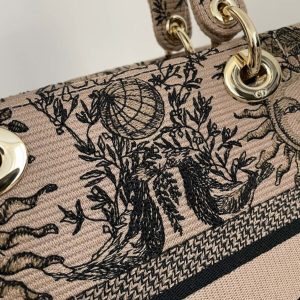 Replica Lady Dior D-Lite Beige Zodiac 9 Replica Lady Dior D-Lite Beige Zodiac - premium 1:1 fake handbag model