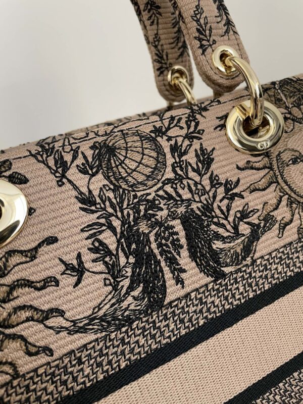 Replica Lady Dior D-Lite Beige Zodiac 9 Replica Lady Dior D-Lite Beige Zodiac - premium 1:1 fake handbag model