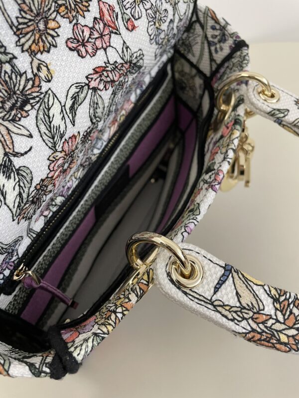 Replica Lady Dior D-Lite Purple Flowers 5 Replica Lady Dior D-Lite Purple Flowers - 1:1 designer replica handbag