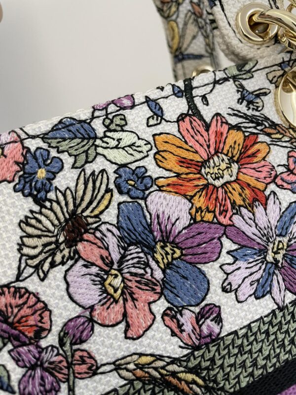 Replica Lady Dior D-Lite Purple Flowers 6 Replica Lady Dior D-Lite Purple Flowers - 1:1 designer replica handbag