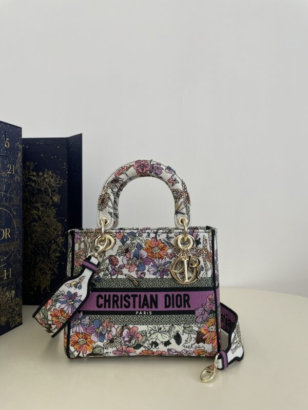 Replica Lady Dior D-Lite Purple Flowers 1 Replica Lady Dior D-Lite Purple Flowers - top-rated replica designer bag