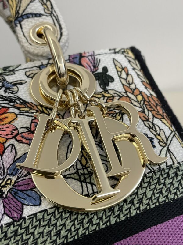 Replica Lady Dior D-Lite Purple Flowers 8 Replica Lady Dior D-Lite Purple Flowers - authentic-look luxury purse replica