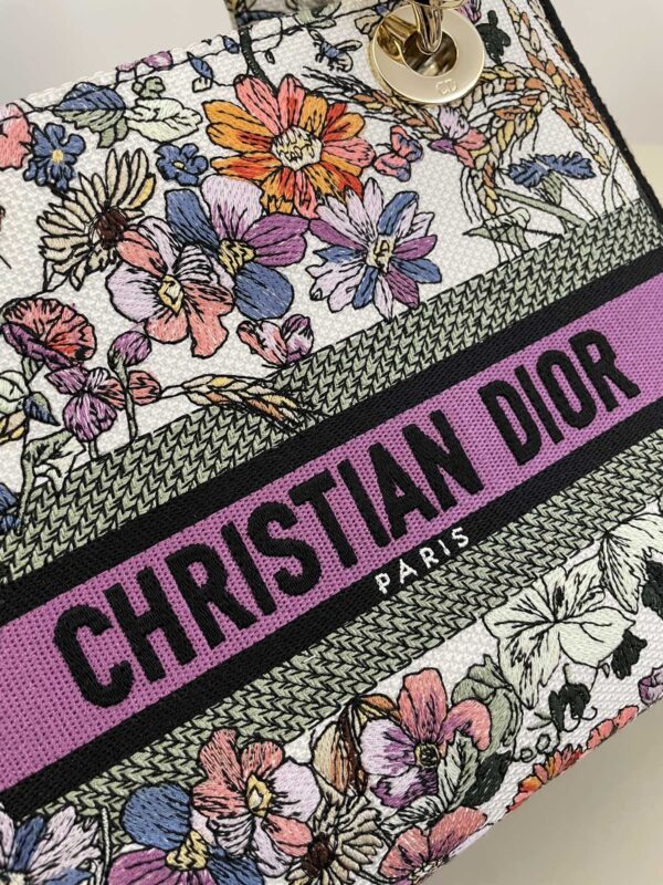 Replica Lady Dior D-Lite Purple Flowers 9 Replica Lady Dior D-Lite Purple Flowers - premium-grade designer purse dupe