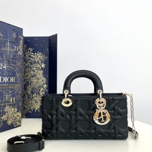 Replica Dior Lady D-Joy Large Bag Black New 1 Replica Dior Lady D-Joy Large Bag Black New - authentic-look luxury purse replica