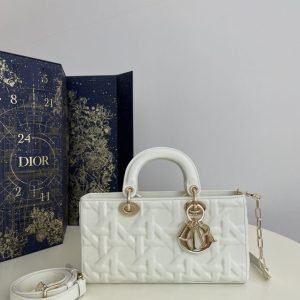 Replica Dior Lady D-Joy Large Bag New White 1 Replica Dior Lady D-Joy Large Bag New White - best quality luxury bag dupe