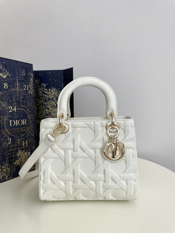 Replica Lady Dior Large White - 1:1 designer replica handbag