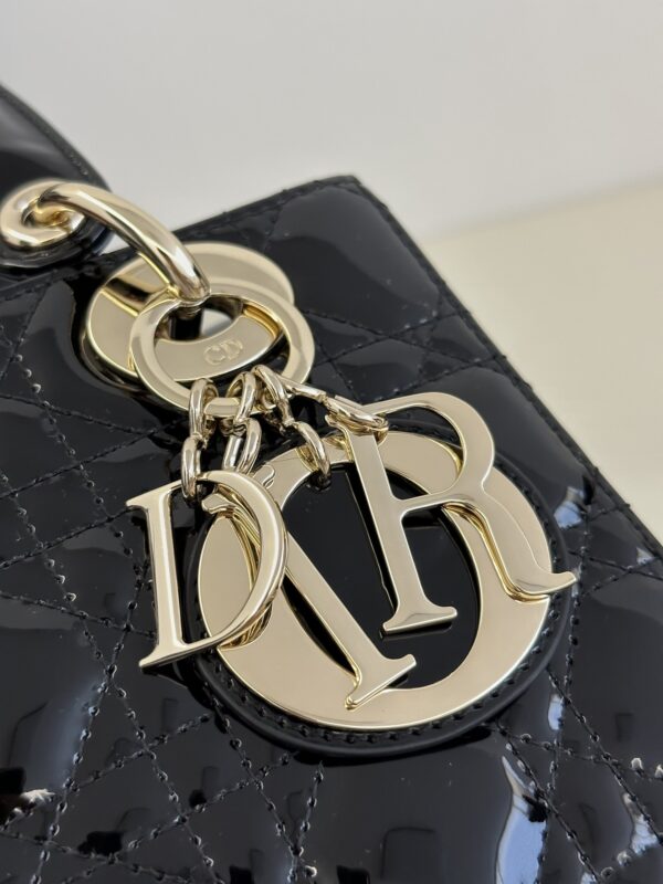 Replica Lady Dior Patent Black ABC 5 Replica Lady Dior Patent Black ABC - realistic designer-inspired fake bag