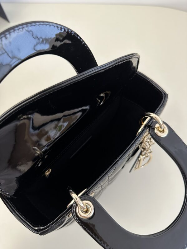 Replica Lady Dior Patent Black ABC 8 Replica Lady Dior Patent Black ABC - premium-grade designer purse dupe