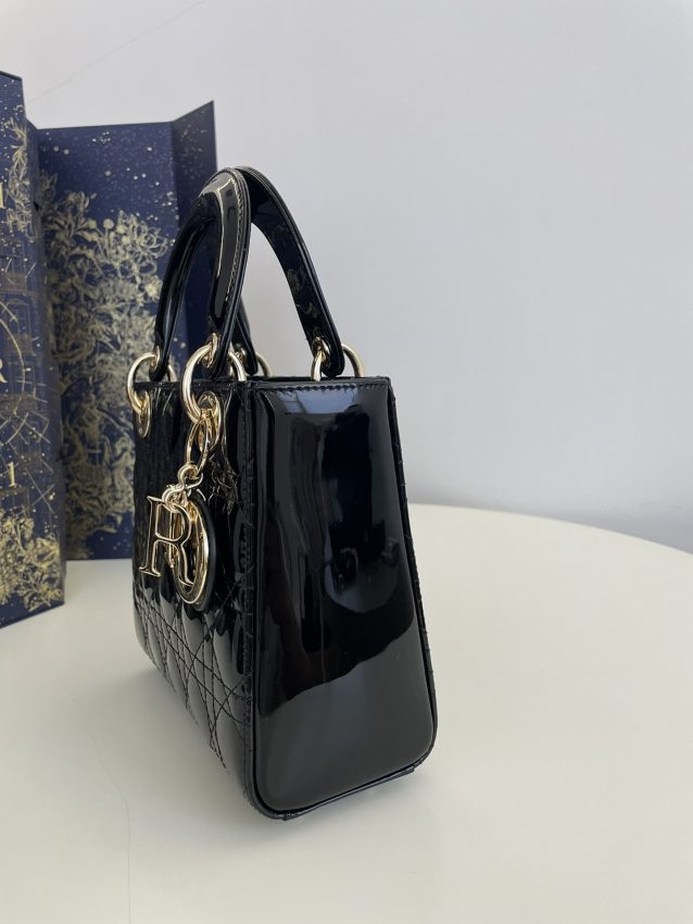 Replica Lady Dior Mini Black Patent - premium-grade designer purse dupe