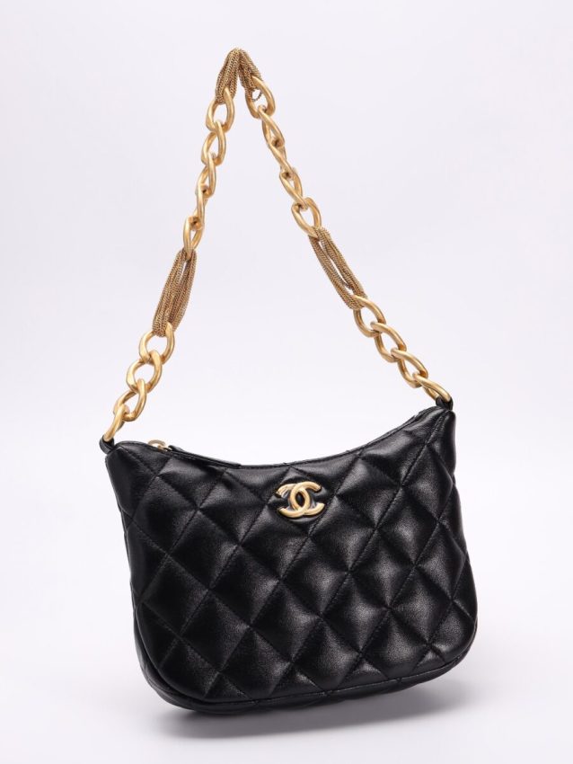 Replica CHANEL Chain Hobo Black 5 Replica CHANEL Chain Hobo Black - 1:1 designer replica handbag