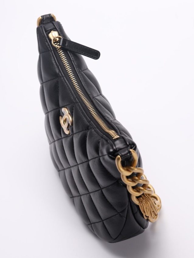 Replica CHANEL Chain Hobo Black 6 Replica CHANEL Chain Hobo Black - high-end fake designer purse