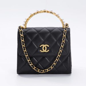 Replica CHANEL 23B Pearl Black Handle Bag 1 Replica CHANEL 23B Pearl Black Handle Bag - top-tier luxury replica shoulder bag