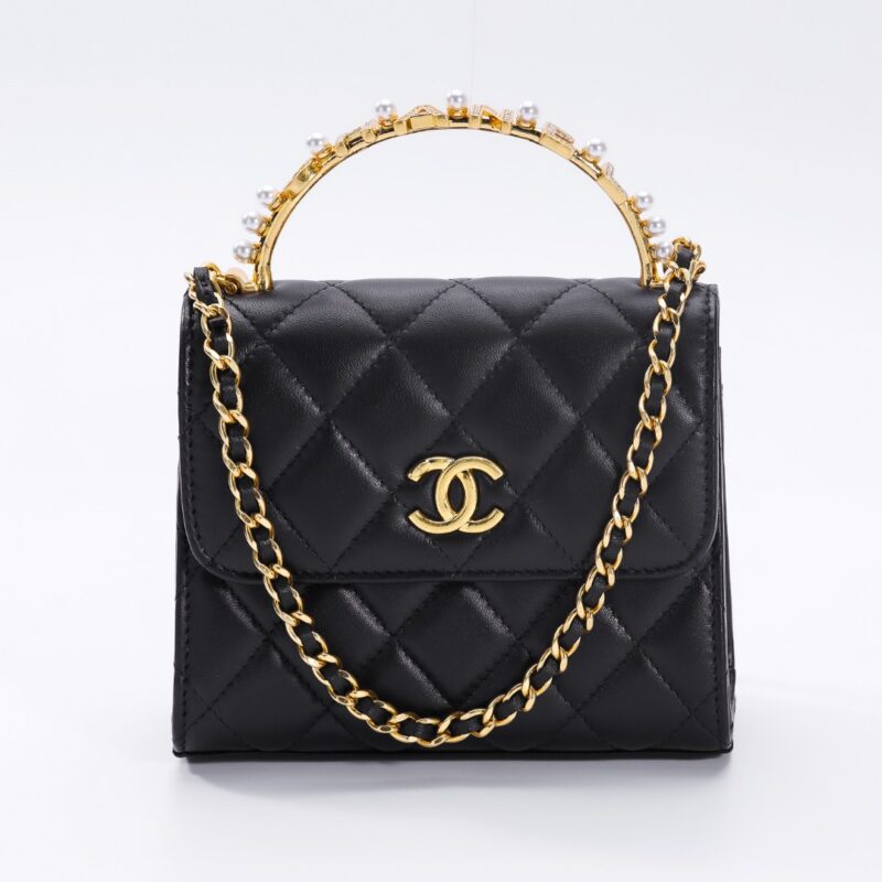 Replica CHANEL 23B Pearl Black Handle Bag 1 Replica CHANEL 23B Pearl Black Handle Bag - top-tier luxury replica shoulder bag