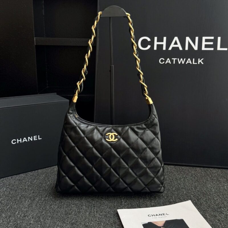Replica CHANEL 24a Hobo Large Black 1 Replica CHANEL 24a Hobo Large Black - high-accuracy replica luxury purse