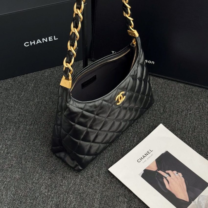 Replica CHANEL 24a Hobo Large Black 9 Replica CHANEL 24a Hobo Large Black - elite superclone designer purse