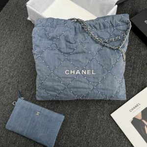 Replica CHANEL 22 Medium Handbag Denim 1 Replica CHANEL 22 Medium Handbag Denim - elite superclone designer purse