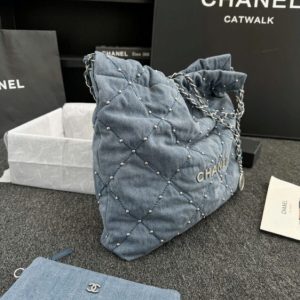 Replica CHANEL 22 Medium Handbag Denim 3 Replica CHANEL 22 Medium Handbag Denim - high-accuracy replica luxury purse