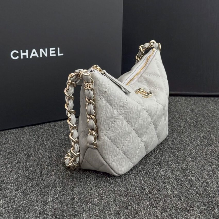 Replica CHANEL 24p Dumpling Bag Gray 2 Replica CHANEL 24p Dumpling Bag Gray - best quality luxury bag dupe