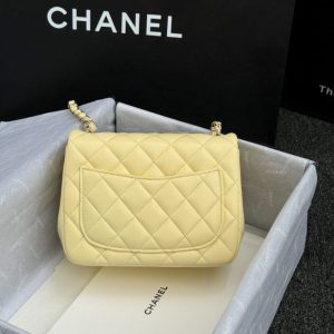 Replica CHANEL Classic Flap 17cm Yellow 2 Replica CHANEL Classic Flap 17cm Yellow - elite superclone designer purse