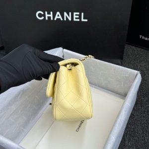 Replica CHANEL Classic Flap 17cm Yellow 3 Replica CHANEL Classic Flap 17cm Yellow - elite superclone designer purse